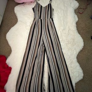 MONTEAU stripe jumpsuit medium